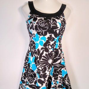 Jones Studio Black White Blue Women's Dress Sz 6